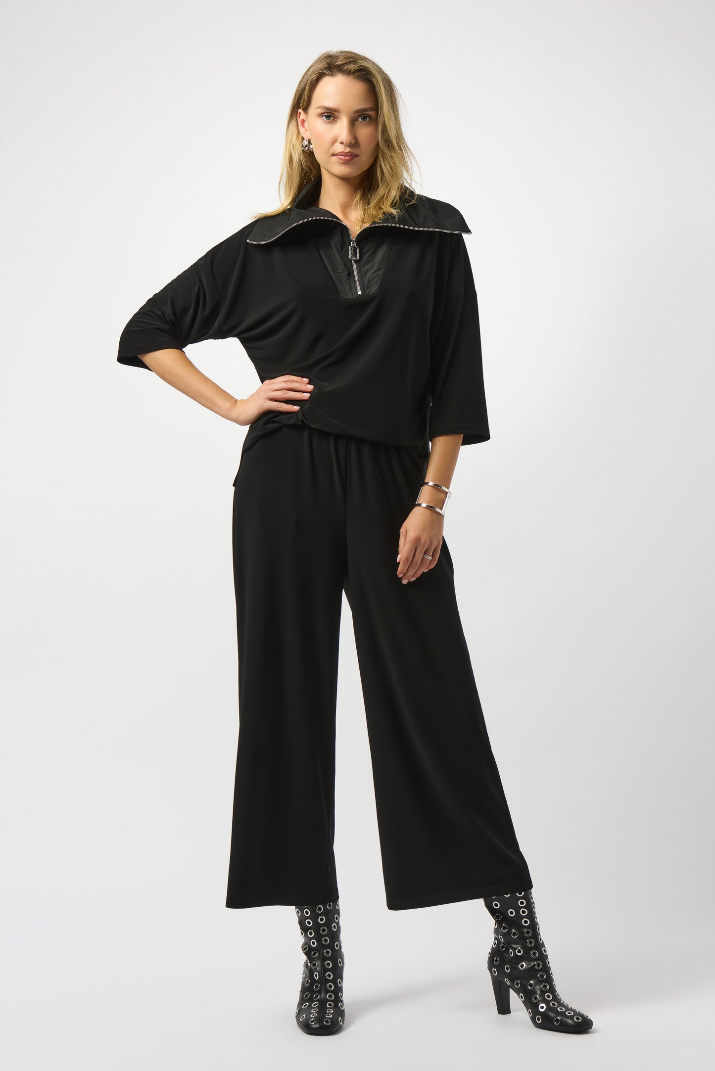 Silky Knit & Memory Culotte Jumpsuit