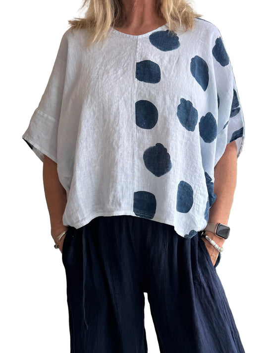 5-SS26161-4 100% Linen Top