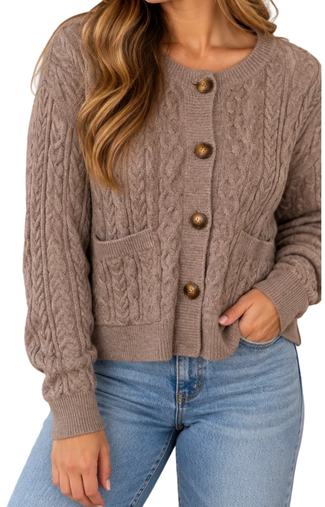 5-FW25225-9 Cable Knit Sweater