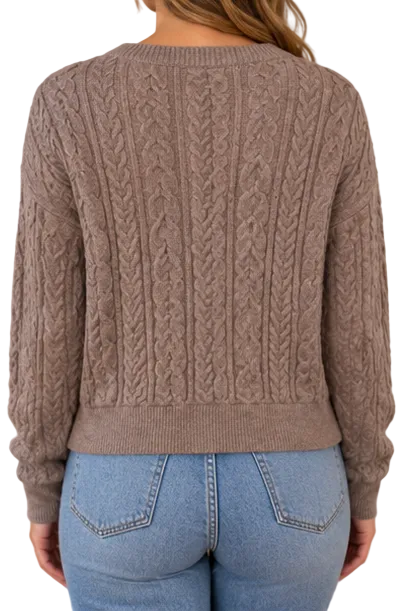 5-FW25225-9 Cable Knit Sweater