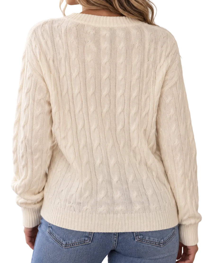 Y-95156 Cable Knit  Sweater