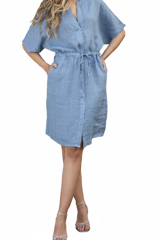 C6484 100% Linen Dress