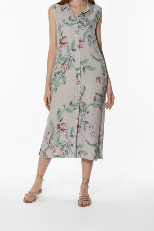 C6512 100% Linen Dress