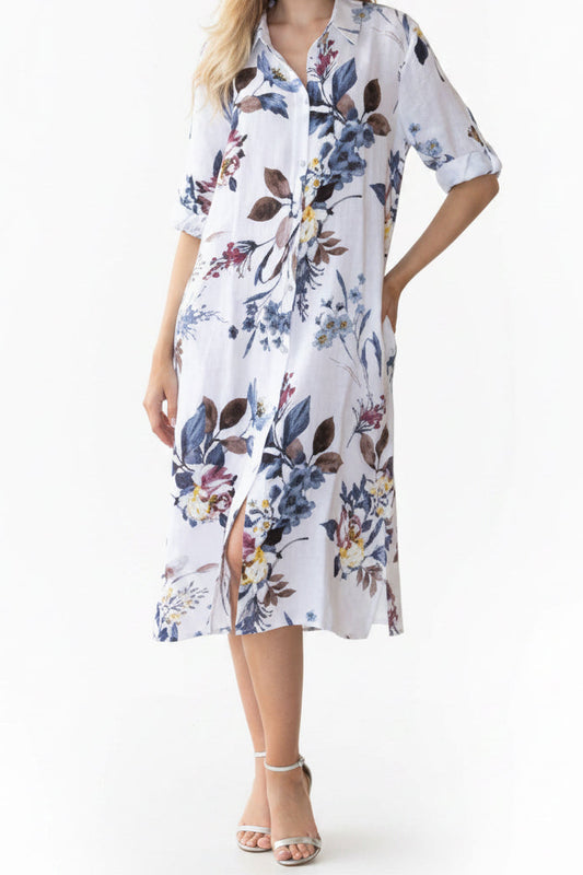 C6505 100% Linen Dress